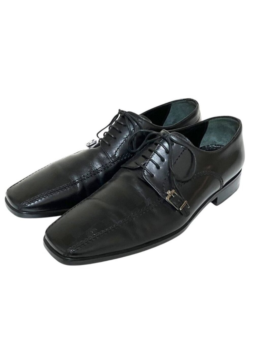 Louis Vuitton Damier Leather Derby Shoes Dress Black Spring Summer Fall Winter 5